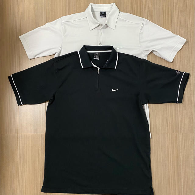 NIKE(ナイキ)のポロシャツ　２枚セット　NIKEGOLF   黒&ベージュ スポーツ/アウトドアのゴルフ(ウエア)の商品写真