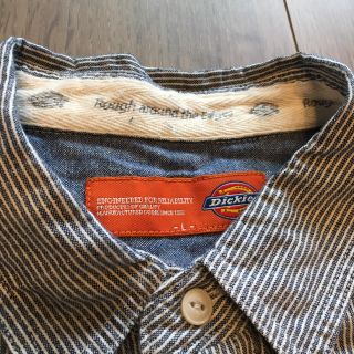 ディッキーズ(Dickies)の美品 ディッキーズ メンズ長袖ストライプシャツ L(Tシャツ/カットソー(七分/長袖))