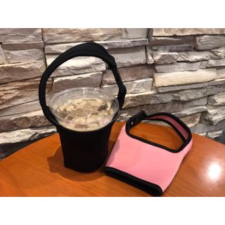 ドリンク／飲み物ホルダー　黒　コンビニコーヒーM、スタバコーヒー(エコバッグ)