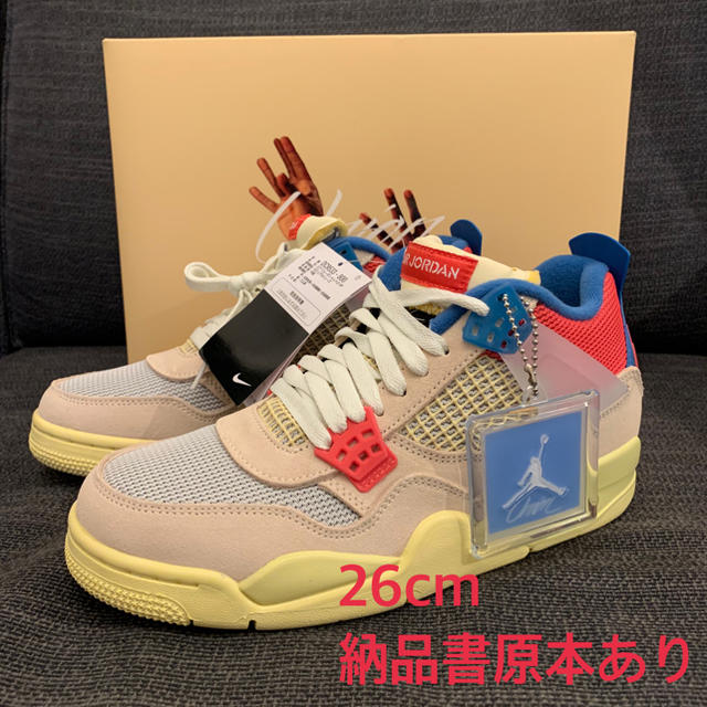 NIKE(ナイキ)のUNION × NIKE AIR JORDAN 4 "GUAVA" メンズの靴/シューズ(スニーカー)の商品写真