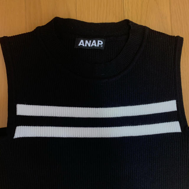 ANAP(アナップ)のアナップ　ニットワンピース　ロングワンピース　ボーダー　ANAP 黒 レディースのワンピース(ロングワンピース/マキシワンピース)の商品写真