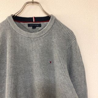 トミーヒルフィガー(TOMMY HILFIGER)のTOMMY HILFIGER コットンニット 刺繍 クルーネック セーター 古着(ニット/セーター)