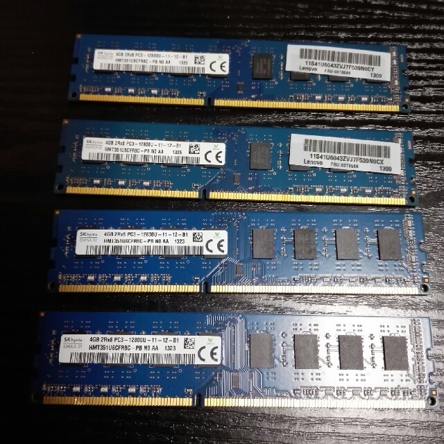 デスクトップ用メモリ DDR3 PC3-12800U SKhinix 4GB×4