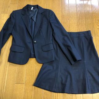 アオヤマ(青山)の洋服の青山　スカートスーツ　ネイビー　7号(スーツ)