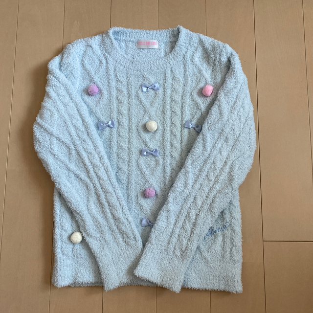 mezzo piano(メゾピアノ)のメゾピアノ L 【美品】♡ポンポン♡ キッズ/ベビー/マタニティのキッズ服女の子用(90cm~)(ニット)の商品写真