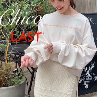 フーズフーチコ(who's who Chico)の新作🍊¥4290【Chico】ラインロゴプリントBIGロンT(Tシャツ/カットソー(七分/長袖))