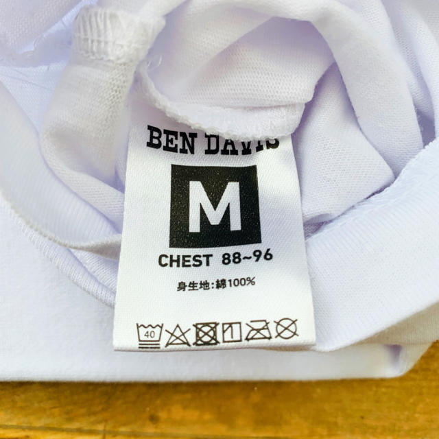 BEN DAVIS(ベンデイビス)の新品　ベンデイビス  クルーネック 半袖　Tシャツ 白　ホワイト　M メンズのトップス(Tシャツ/カットソー(半袖/袖なし))の商品写真