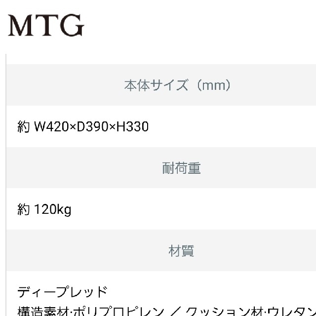 MTG ボディメイクスタイルシート 姿勢矯正 骨盤矯正 椅子   インテリア/住まい/日用品の椅子/チェア(座椅子)の商品写真