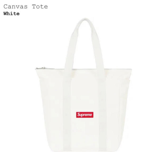 supreme Canvas tote シュプリーム トートバック 白 ホワイト 新作揃え ...