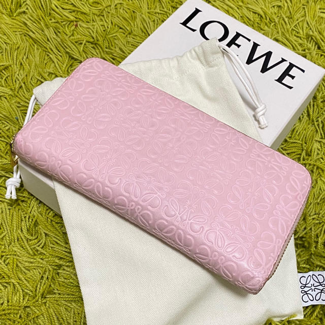 LOEWE - ロエベ アナグラム ラウンドファスナー 長財布 ピンクの通販