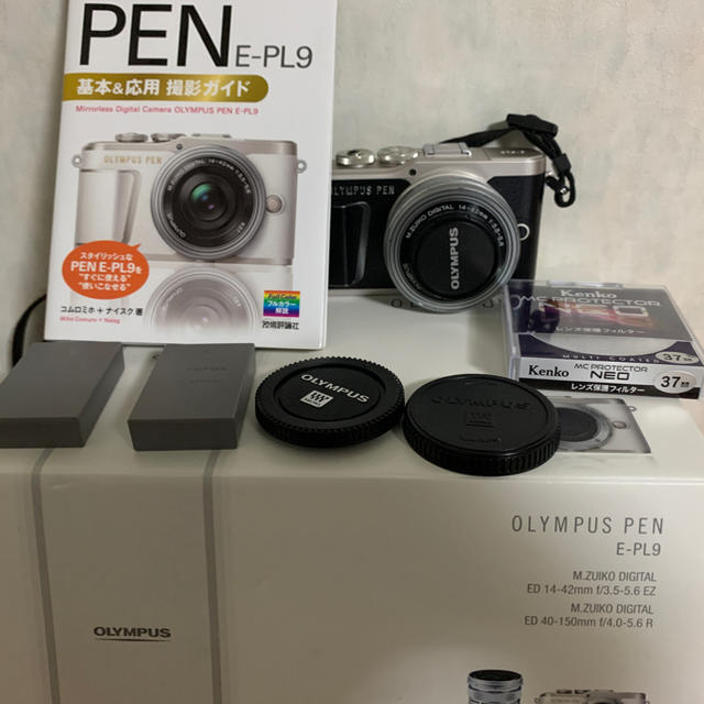 OLYMPUS(オリンパス)のOLYMPUS PEN E-PL9 ブラック　レンズ付き スマホ/家電/カメラのカメラ(ミラーレス一眼)の商品写真