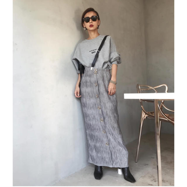 Ameri VINTAGE - 【AMERI】CRINKLE NARROW SKIRT