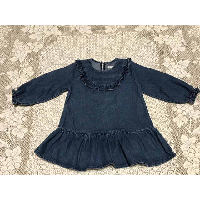 デニムワンピース キッズ/ベビー/マタニティのキッズ服女の子用(90cm~)(ワンピース)の商品写真