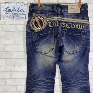 LOLITA JEANS ロリータ ゴールド刺繍 王冠 スパンコール(デニム/ジーンズ)