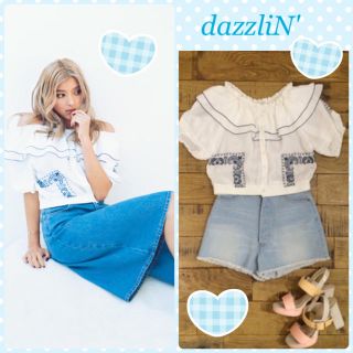 ダズリン(dazzlin)の♡ローラ♡バンダナ刺繍オフショルBL♡(シャツ/ブラウス(半袖/袖なし))