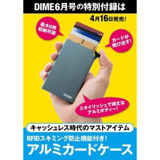 ビームス(BEAMS)のダイム　付録　RFIDスキミング防止機能付き アルミカードケース(名刺入れ/定期入れ)