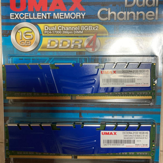 DDR4  8G✖️2＝16G