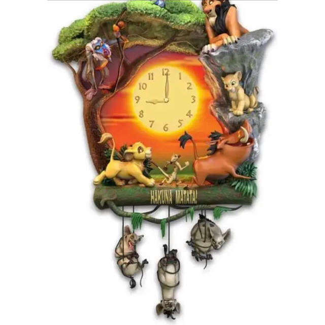 即日発送 ライオンキング 光る 掛け時計 鳩時計 Disney ディズニー