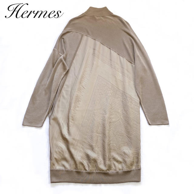 Hermes(エルメス)のご専用です♡未使用【HERMES】スカーフ柄シルクニットワンピース レディースのワンピース(ひざ丈ワンピース)の商品写真