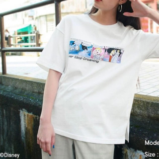 ジーユー(GU)の【新品】GU ディズニーコラボ　コミックTシャツ2点セット　ホワイト(Tシャツ(半袖/袖なし))