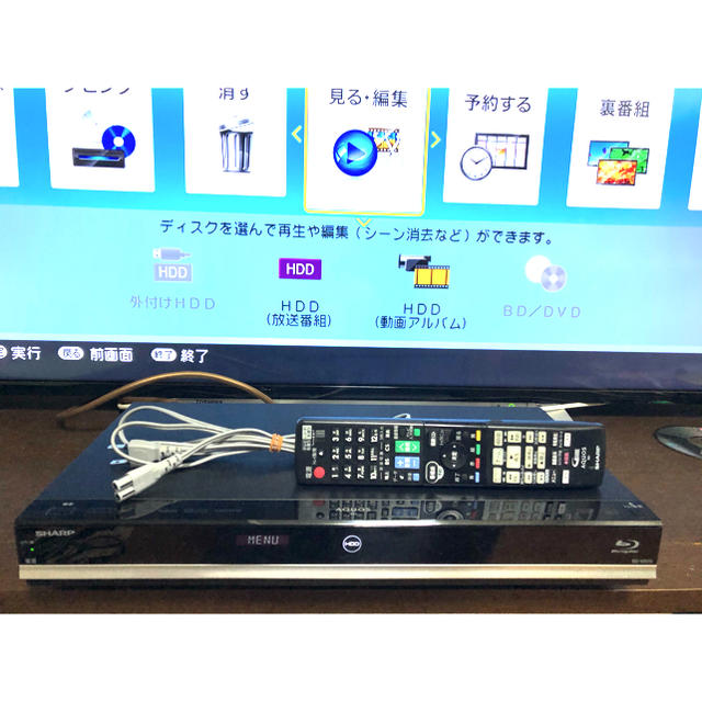 AQUOS BD-W570 W録HDD1TB換装 純正リモコン付