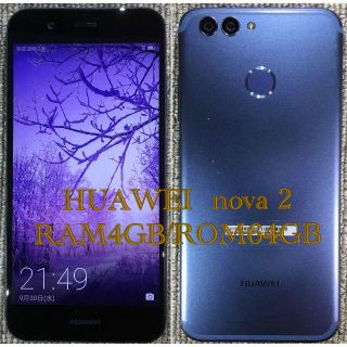 アンドロイド(ANDROID)のHUAWEI nova 2 RAM4GB/ROM64GB UQ仕様 シムフリー(スマートフォン本体)