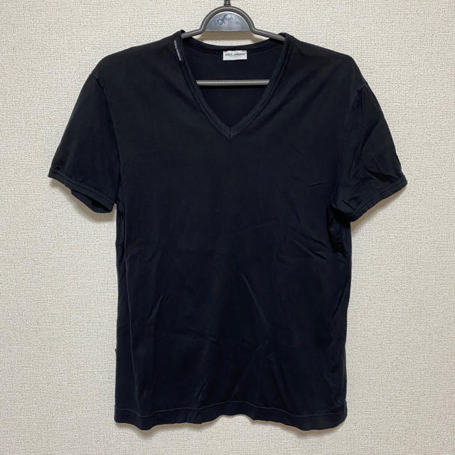 DOLCE&GABBANA(ドルチェアンドガッバーナ)のDOLCE&GABBANA Vネック Tシャツ ブラック メンズのトップス(Tシャツ/カットソー(半袖/袖なし))の商品写真
