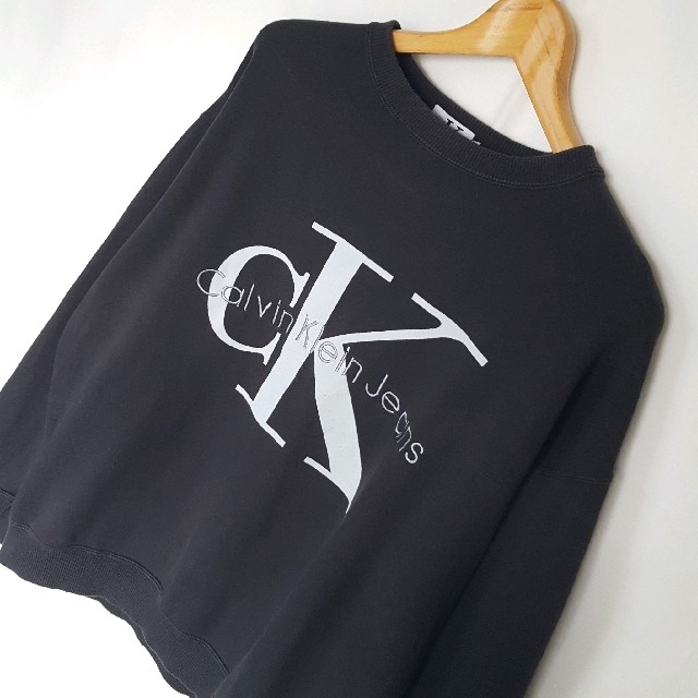 Calvin Klein(カルバンクライン)の★USA製 90s Calvin Klein ロゴ 刺繍 スウェット トレーナー メンズのトップス(スウェット)の商品写真