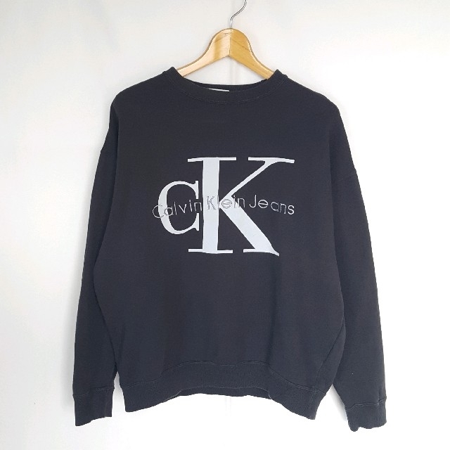 Calvin Klein(カルバンクライン)の★USA製 90s Calvin Klein ロゴ 刺繍 スウェット トレーナー メンズのトップス(スウェット)の商品写真