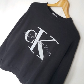 カルバンクライン(Calvin Klein)の★USA製 90s Calvin Klein ロゴ 刺繍 スウェット トレーナー(スウェット)