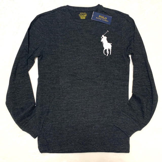 POLO RALPH LAUREN(ポロラルフローレン)のメンズ M 新品 ビッグポニー ロングスリーブ T / ヘザーブラック メンズのトップス(Tシャツ/カットソー(七分/長袖))の商品写真