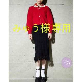 パメオポーズ(PAMEO POSE)のMALL KNIT SKIRT ¥18,150 BLACK 新品未使用　タグ付き(ひざ丈スカート)