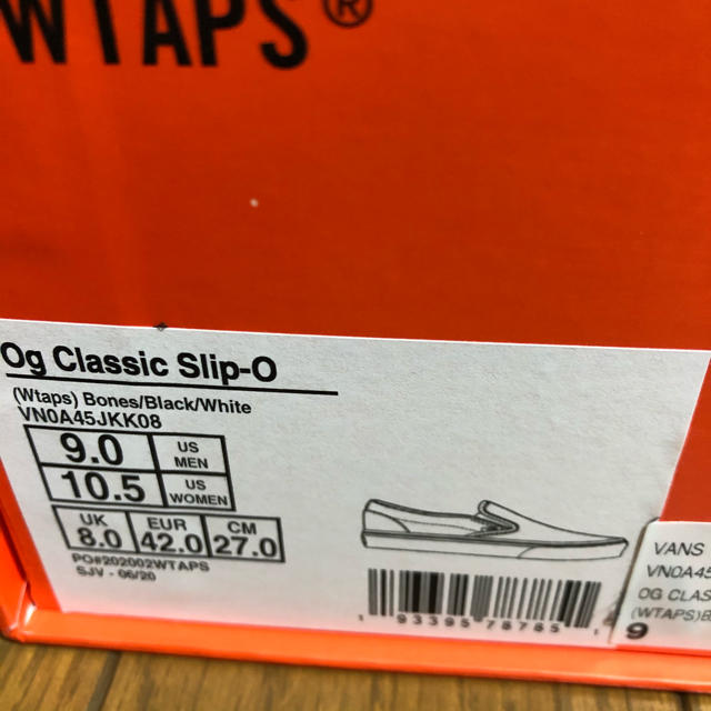 WTAPS VANS Og Classic Slip-On 直営店限定 27cm 3