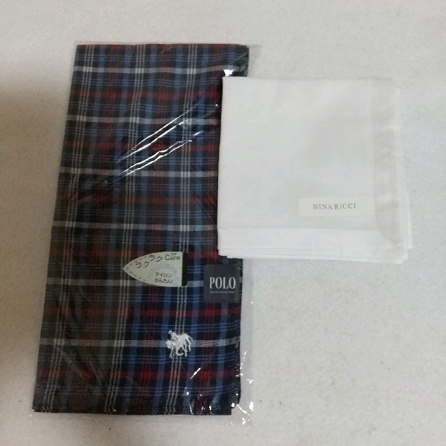 NINA RICCI(ニナリッチ)のPOLO ラルフローレン　ハンカチ&NINA RICCI２点セット メンズのファッション小物(ハンカチ/ポケットチーフ)の商品写真