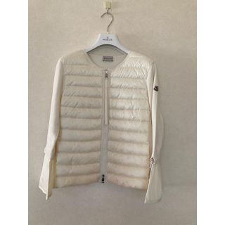 MONCLER レディース ホワイト 白 ダウンカーディガン ニット S ...