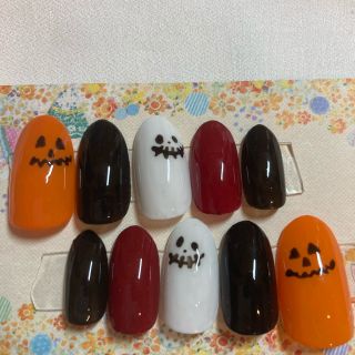 ネイルチップ　ハロウィンネイル　シンプル