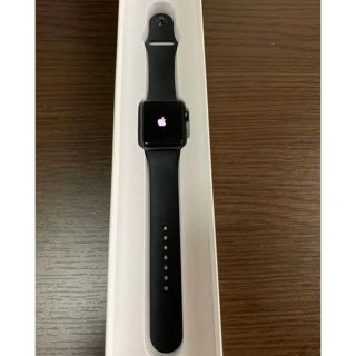 アップルウォッチ(Apple Watch)の【美品】AppleWatchS3 42mm SpaceGray Aluminum(腕時計(デジタル))