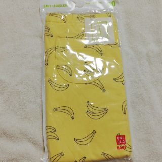 ユニクロ(UNIQLO)の新品　UNIQLO幼児レギンス7分丈　イエロー×バナナ80cm(パンツ)