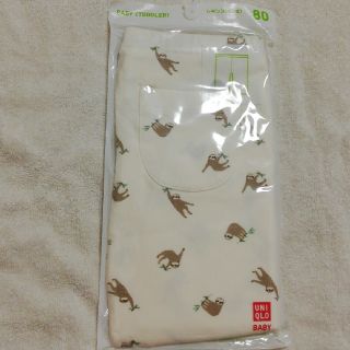 ユニクロ(UNIQLO)の新品　UNIQLO幼児レギンス7分丈　ホワイト×なまけもの柄80cm(パンツ)