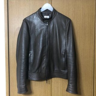 EMMETI（エンメティ）ラムレザーシングルライダースJACKET ブラウン(ライダースジャケット)