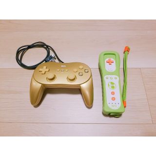 ウィー(Wii)のWiiリモコンプラス ヨッシーモデル & ゴールデンクラシックコントローラPRO(その他)