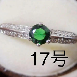即購入OK【GR063】グリーンシンプルczダイヤモンドシルバーリング指輪(リング(指輪))