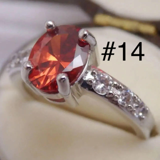 即購入OK【RR081】レッドカラーのczダイヤモンドキラキラゴールドリング指輪(リング(指輪))