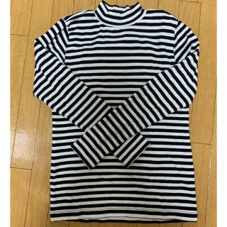 ムジルシリョウヒン(MUJI (無印良品))のボーダー　ロンT カットソー　長袖　白　黒(Tシャツ(長袖/七分))