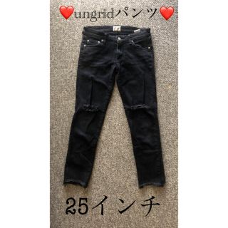 アングリッド(Ungrid)の❤️ungrid 黒パンツ ダメージスキニー❤️(スキニーパンツ)