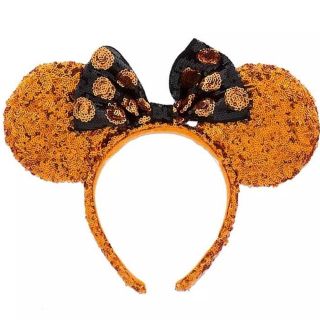 ディズニー(Disney)のフロリダディズニー完売　ハロウィンスパンコール カチューシャ　オレンジ(カチューシャ)