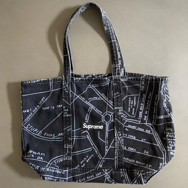 19SS Supreme Gonz Map Denim Tote Bag トートボックスロゴ