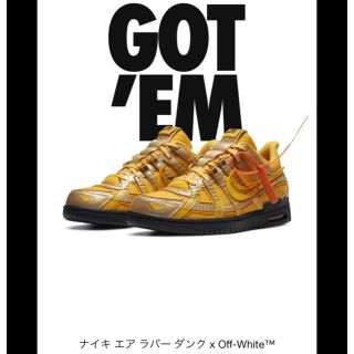 ナイキ(NIKE)のナイキ エア ラバー ダンク x Off-White  オフホワイト(スニーカー)