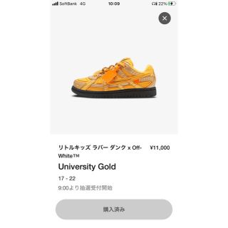 ナイキ(NIKE)のoff White dunk キッズ　21cm(スニーカー)