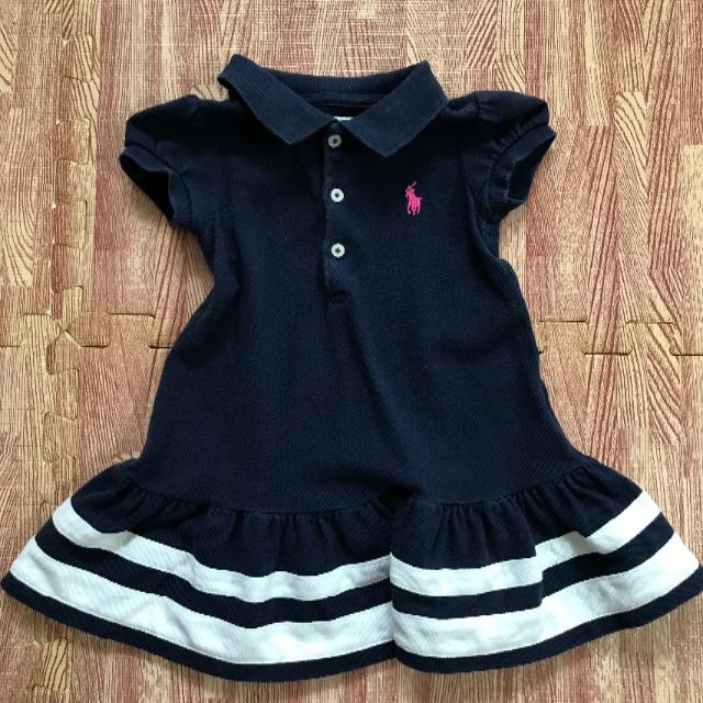 POLO RALPH LAUREN(ポロラルフローレン)のラルフローレン ポロシャツ素材ワンピース キッズ/ベビー/マタニティのベビー服(~85cm)(ワンピース)の商品写真